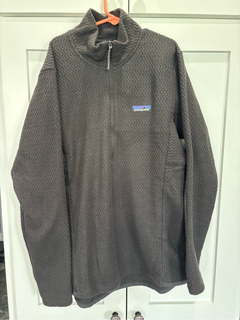 Patagonia XS Charcoal Zip-Up Textured Fleece Pullover